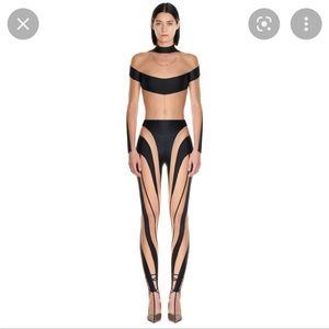 Mugler Sheer Spiral Leggings/ light to medium